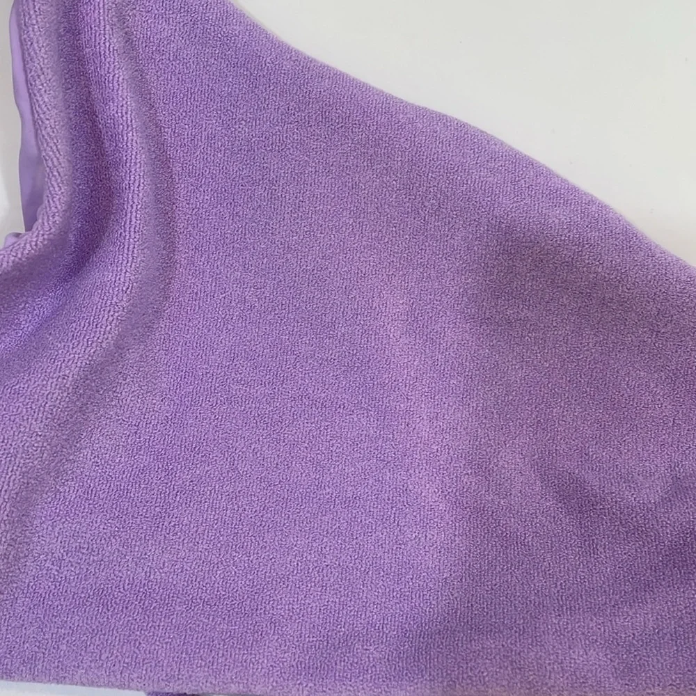 NWT JADE Swim Bikini Top Apex One Shoulder In Lilac Terry Size L